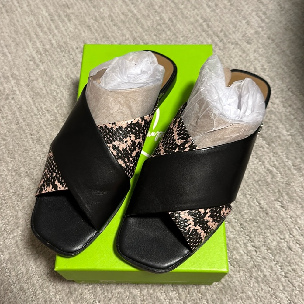 Sam Edelman Idina Black Snakeskin Sandal - 8.5